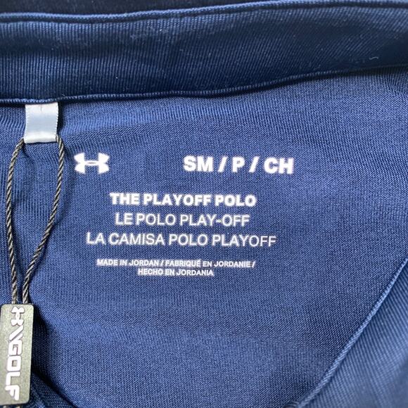 Under Armour Shirt Mens S Small Navy Playoff Polo Performance Golf 4-Way Stretch - Picture 7 of 10